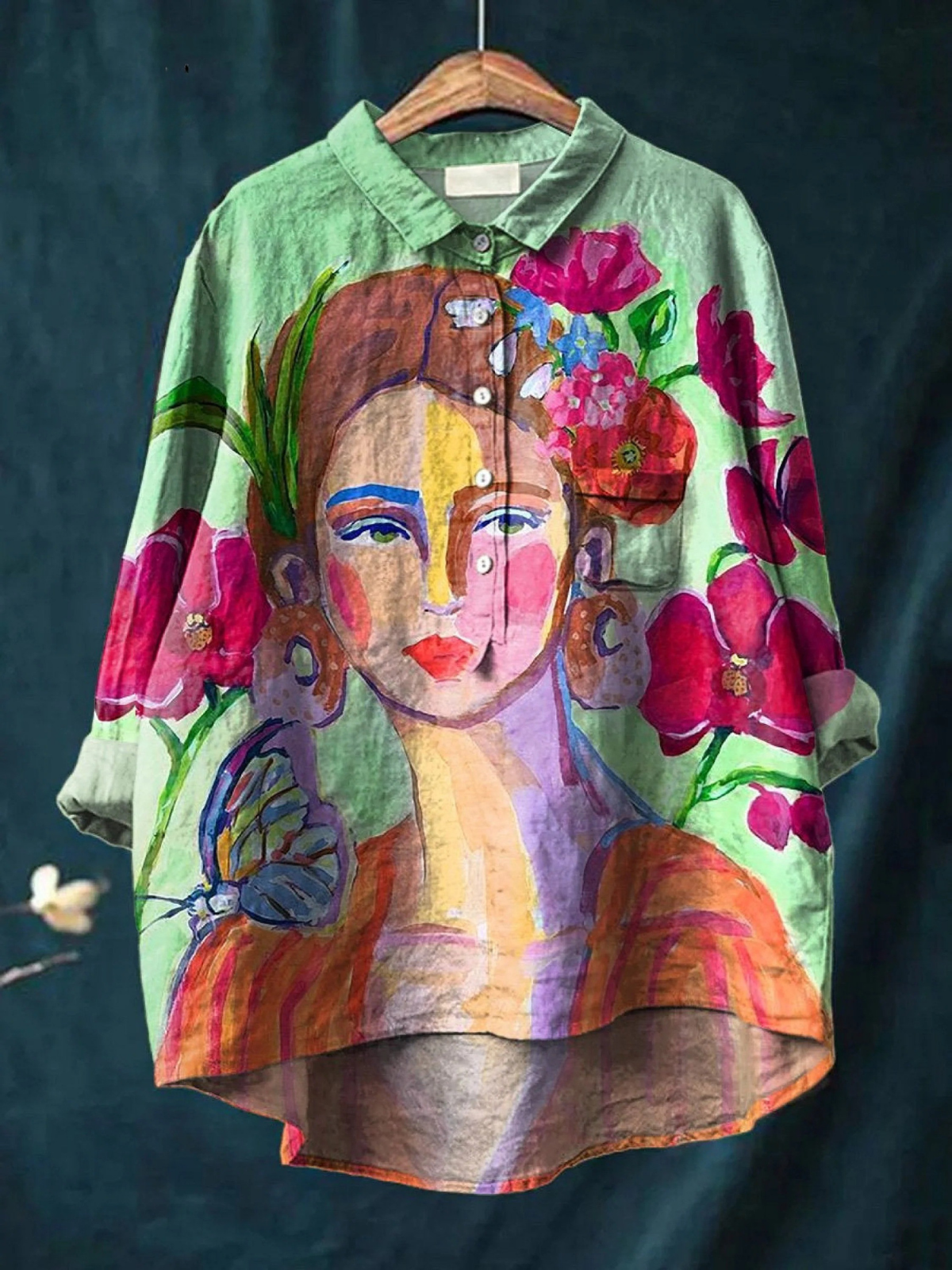 Ida | Casual Women's T-Shirt with Portrait in Oil Painting Style