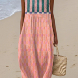 Blythe | Striped Pastel Midi Dress