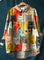 Paula | Casual Women's Blouse with Artistic Cat Print