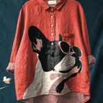 Paula | Casual T-Shirt with Decorative French Bulldog Motif