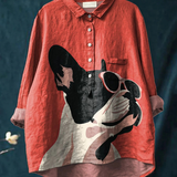 Paula | Casual T-Shirt with Decorative French Bulldog Motif