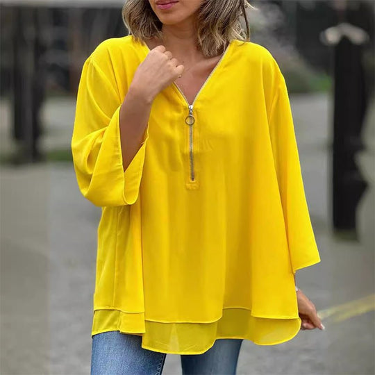 Lorelai | Chiffon Zip Blouse