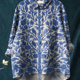 Paula | Casual Women's Blouse in Vintage Style with Indian Floral Print