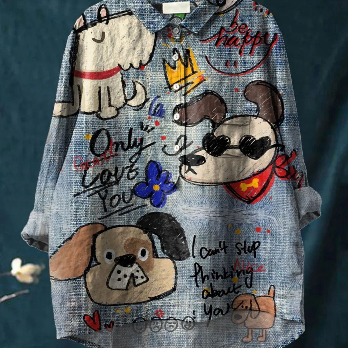 Lotte | Casual T-Shirt with Cute Dog Art