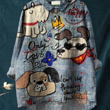 Lotte | Casual T-Shirt with Cute Dog Art