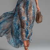 Selvaggia | Leopard Print Off-Shoulder Maxi Dress