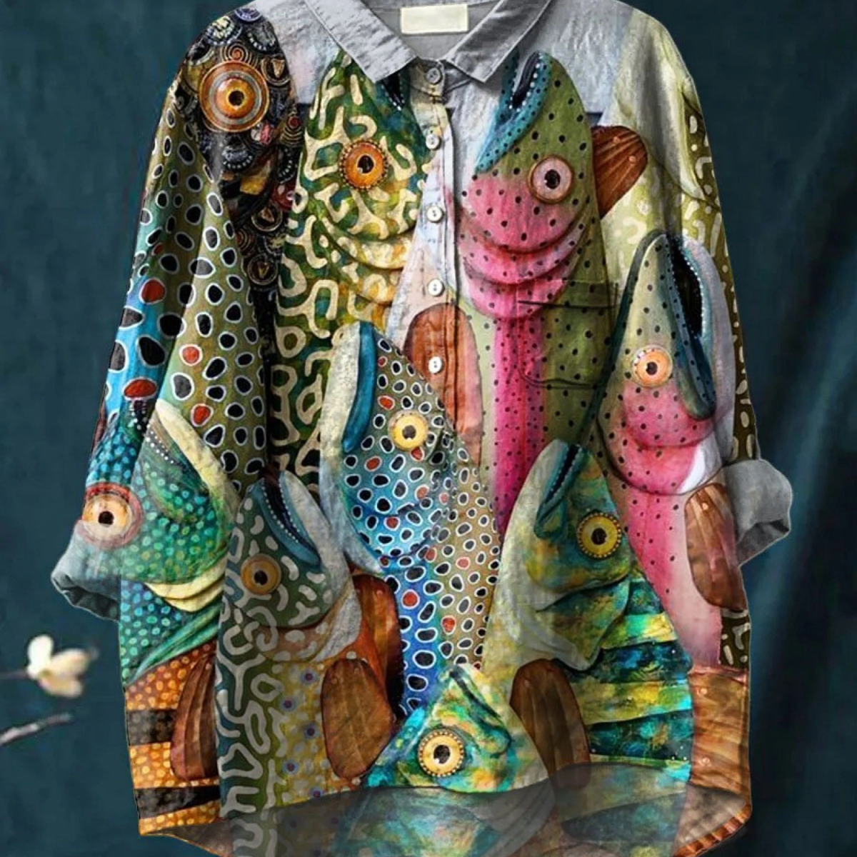 Rose | Casual Vintage-Style T-Shirt with Humorous Fish Design