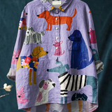 Rose | Casual T-Shirt with Dog Print