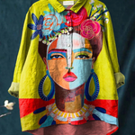 Martha | Casual T-Shirt with Frida Portrait in Oil Print