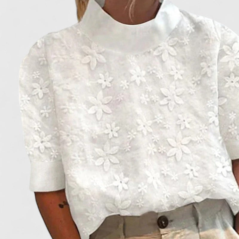 Sonelita™ | Elegant Blouse with Stand Collar