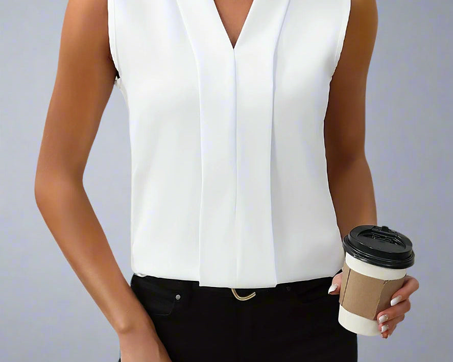 Rome | Sleeveless V-Neck Blouse