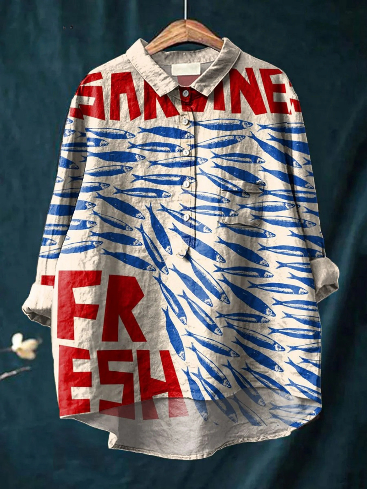 Paula | Casual Women's T-Shirt with Vintage Fish Art