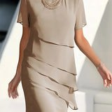 Monica | Tiered Short Sleeve Midi Dress