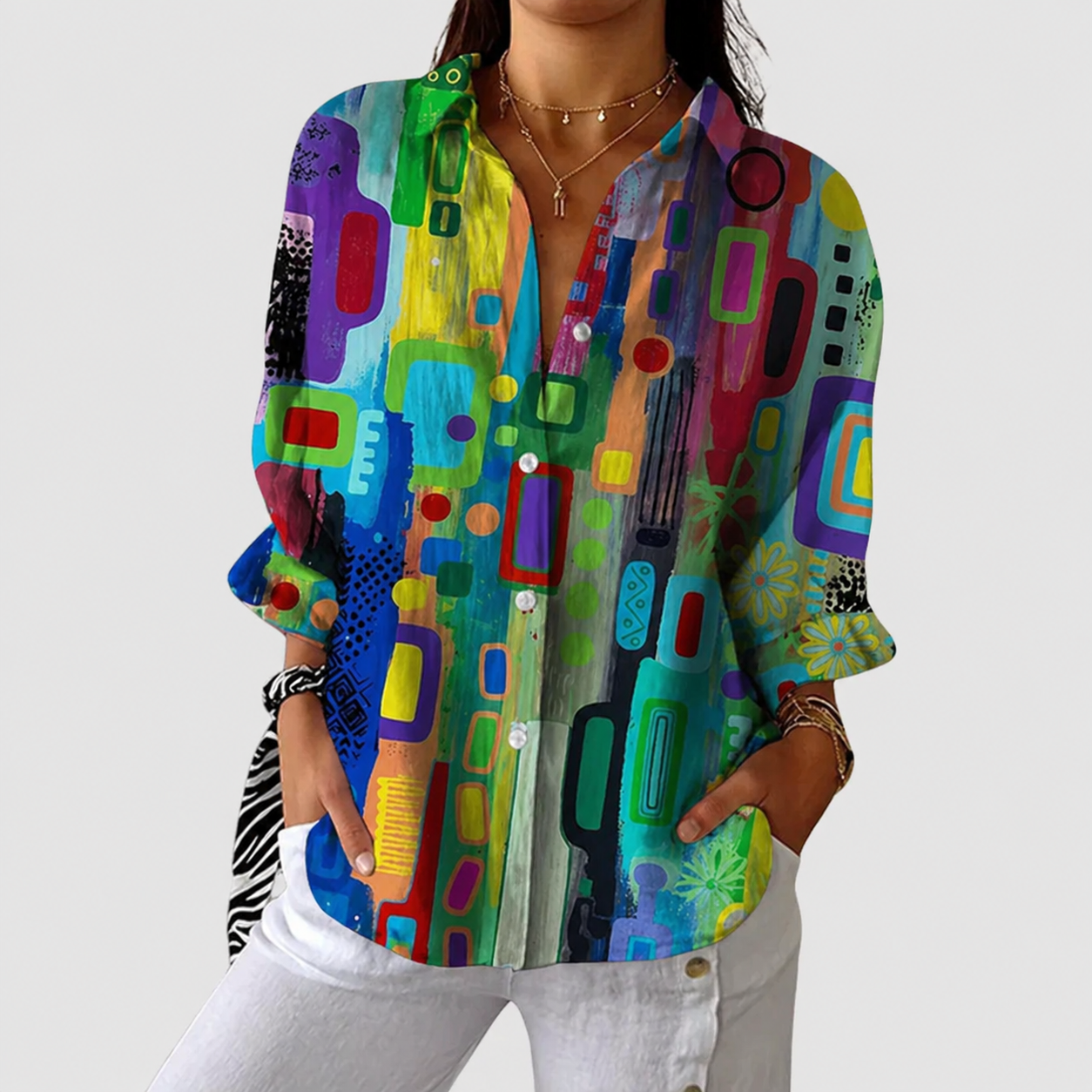 Liselotte | Lightweight Colourful Blouse with Print