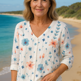 June |  Floral Top - Natural Grace, Effortless Fit
