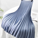 Elegant High Waist Pleated Midi Skirt with Elasticated Waistband
