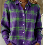 Maria™ | Soft Hoodie Blouse with Check Pattern