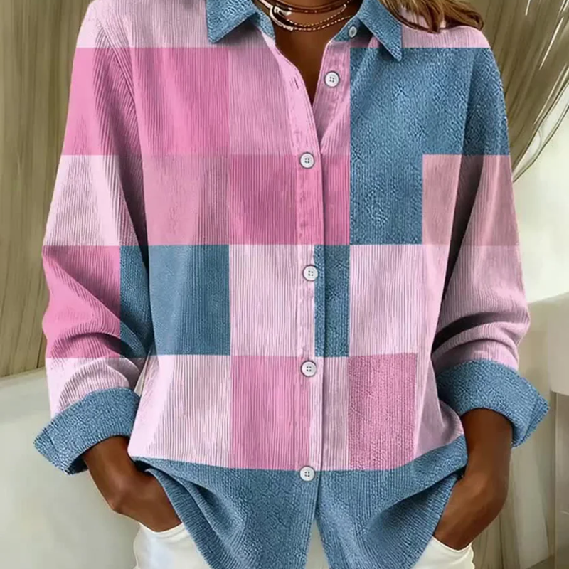 Nora™ | Pastel Block Hoodie Blouse