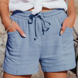 Relaxed Linen Shorts with Drawstring Waist and Side Pockets