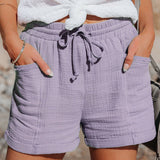 Relaxed Linen Shorts with Drawstring Waist and Side Pockets