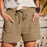 Relaxed Linen Shorts with Drawstring Waist and Side Pockets