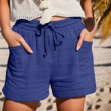 Relaxed Linen Shorts with Drawstring Waist and Side Pockets