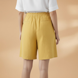 Relaxed Linen Shorts with Elasticated Waist and Drawstring