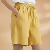 Relaxed Linen Shorts with Elasticated Waist and Drawstring