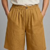 Relaxed Linen Shorts with Elasticated Waist and Side Pockets