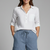 Relaxed Shorts with Drawstring Waist and Rolled Cuffs