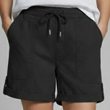 Relaxed Shorts with Drawstring Waist and Rolled Cuffs