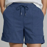 Relaxed Shorts with Drawstring Waist and Rolled Cuffs