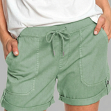 Relaxed Shorts with Drawstring Waist and Rolled Cuffs