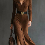Eleanor | Suede Midi Dress