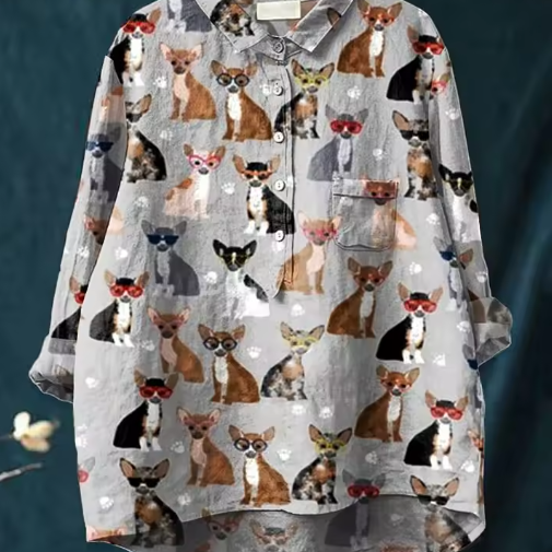 Marie | Blouse with Chihuahua Design