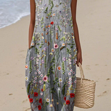 Genevieve | Wildflower Print Midi Dress in Black
