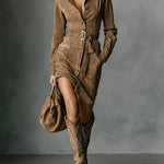 Mila | Suede Shirt Dress