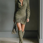 Hazel | Viscose Mini Dress With V-Neckline