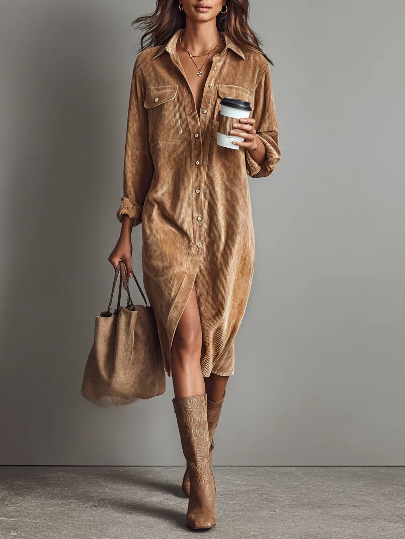 Elise | Soft Corduroy Dress