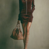 Georgina | Suede Zip Mini Dress