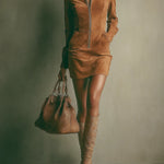 Georgina | Suede Zip Mini Dress