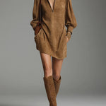 Florence | Suede Turtleneck Mini Dress