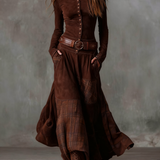 Michelle | Belted Suede Dress