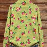 Lauren | Pink & Lime Floral Zip-Up Cardigan