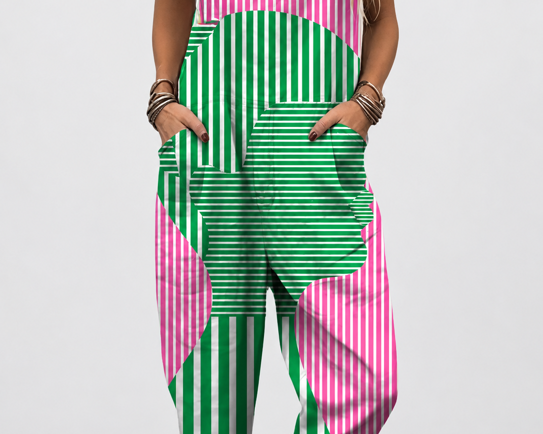 Abstract Form Jumpsuit on a neutral light grey background