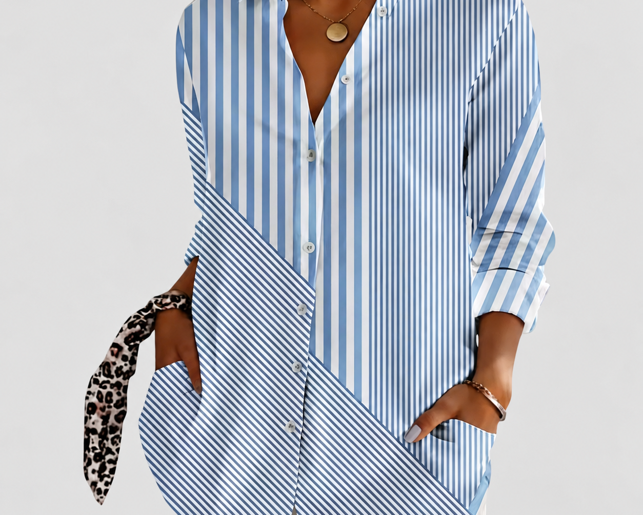 Addison | Elegant Blouse on a neutral light grey background