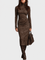 Ava | Suede Midi Dress on a grey background