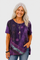 Calla purple patchwork top on a neutral grey background