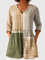Camille | Neutral Stripe V-Neck Blouse on a neutral light grey background