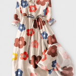 Cheryl | Retro Bloom Dress on a grey background